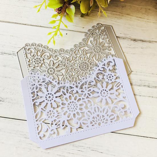 Lace Card Cutting Die Carbon Steel Flower Greeting DIY Mold Scrapbook Mould