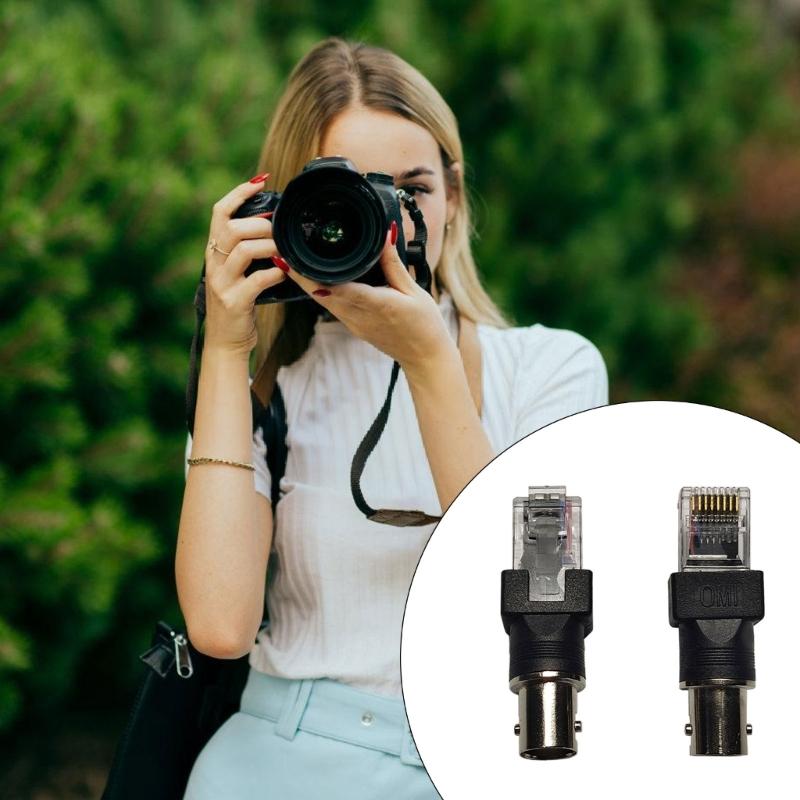 BNC Female To RJ45 Male Converters Adapter BNC To RJ45 Coaxial Coax Barrels Coupler for Signal Transmission and Testing