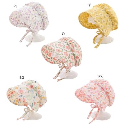 Girls Christening Hat Baby Girl French Bonnet Sun Cap Infant Breathable Summer Hat Vintage Headdress Little Girl Beanie