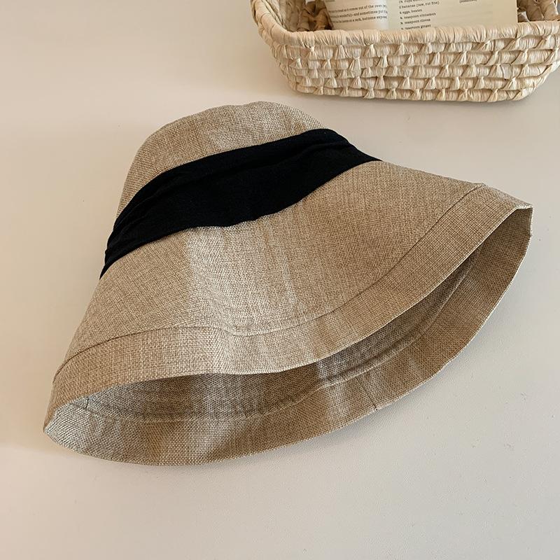 Summer Bucket Hat Breathable Fisherman Hat Women's Outdoor Travel Large Eaves UV Rolled Edge Folding Visor