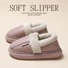 Pu cotton slippers winter waterproof indoor home household plush warm non-slip bedroom winter cotton shoes