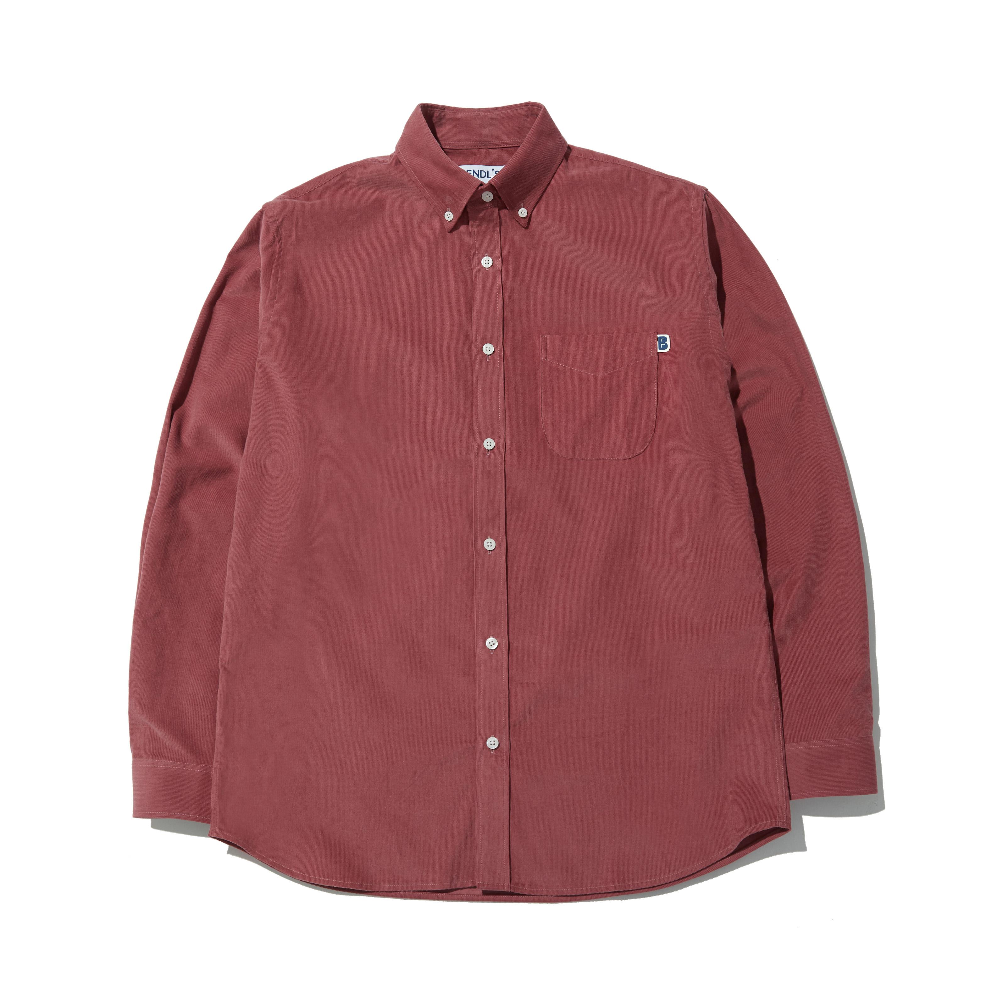 Bendles Corduroy Patch Shirt - Burgundy Burgundy/S