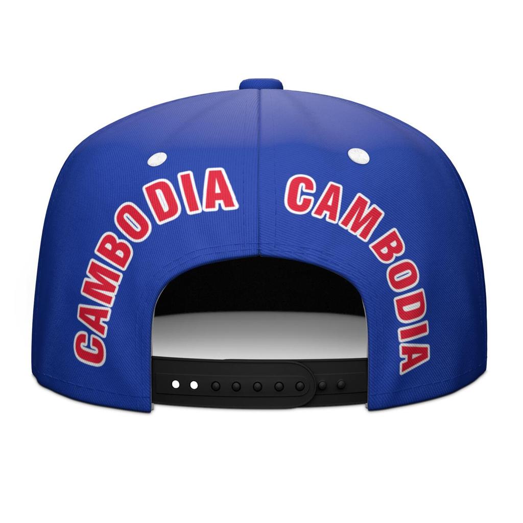 Cambodia Flat Brimmed Cap Free Custom Name Number Logo Hip-hop Hat Nation Flag Kh Khmer Cambodian Kingdom Photo Headgear