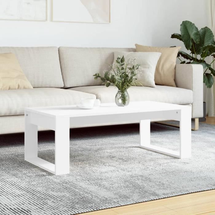 VidaXL Table basse blanc 102x50x35 cm bois d'ingénierie 823358