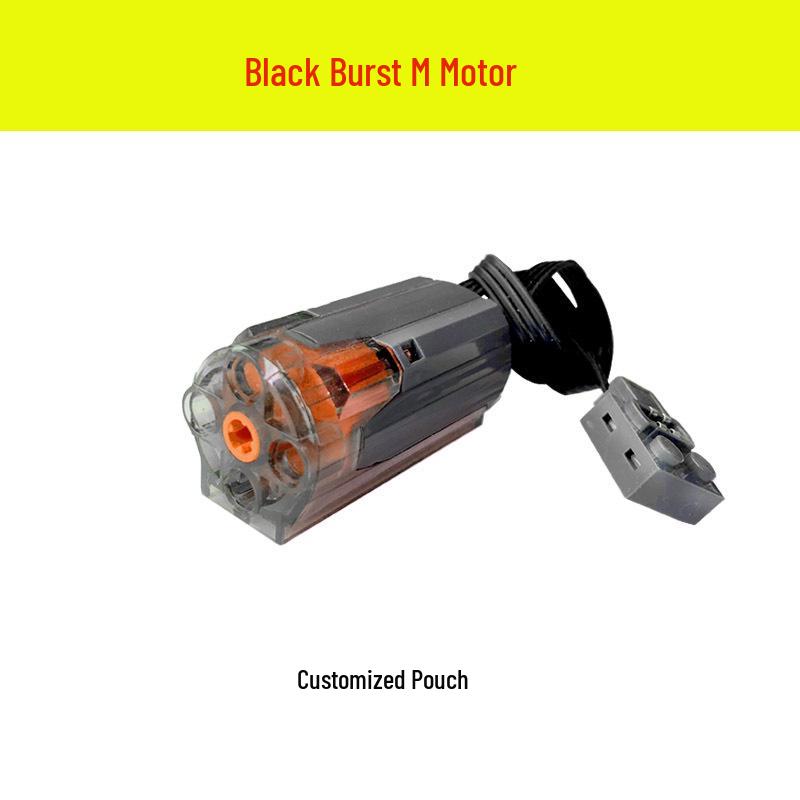 Remote Control High-Speed Motor & Battery Box for Lego Bricks with Black, Red, and Light Modifications