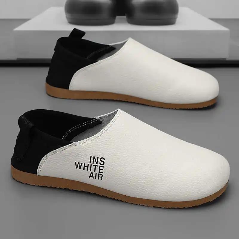 Fashion Mocasino Hi Top 35 Size Sneakers Chunky Summer Moccasins Black And White Shoes Men Sports Genuine Brand Best Raning