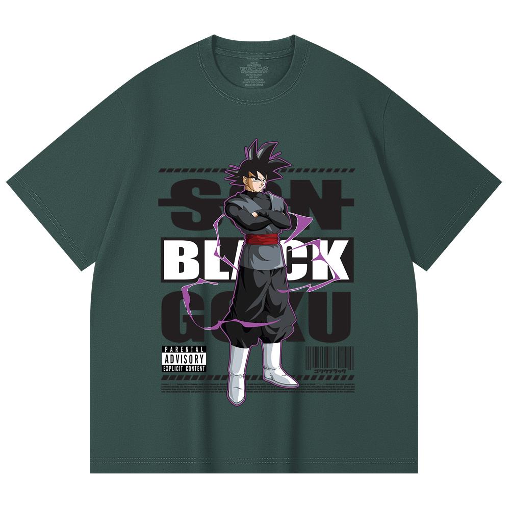 230 Gsm 100% Cotton Dragon Ball V16 Black Goku Print Unisex Heavy Cotton T Shirt