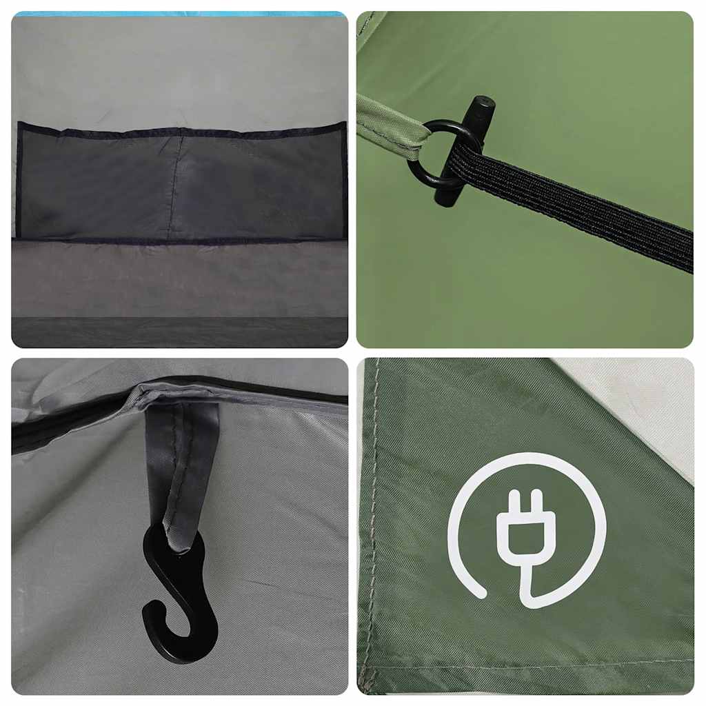 Tunnel Tent for 4 Persons Green Waterproof