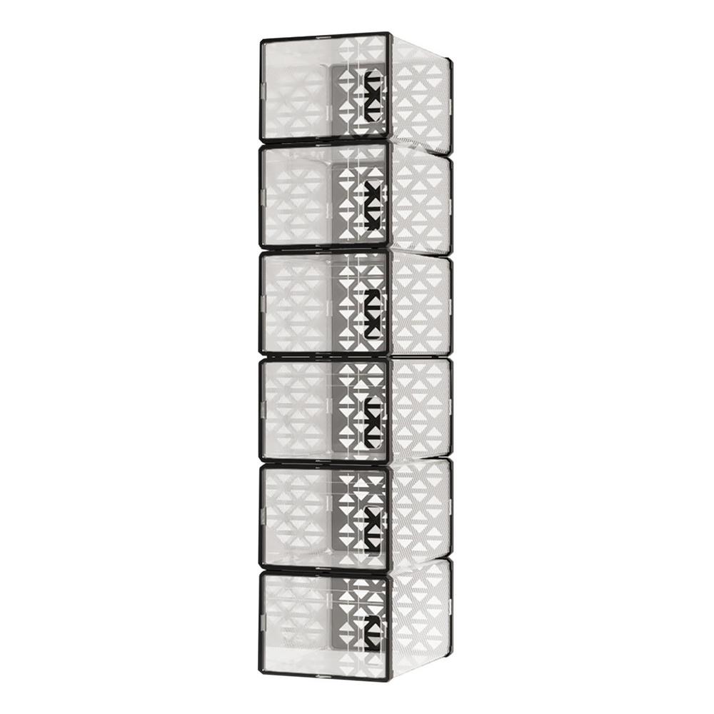 Shoe Storage Box 6x Stackable Shoe Bin Holder Space Saving Shoes Display Case Dustproof Home Storage Organization For Bedroom
