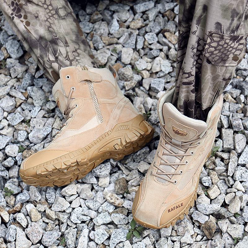 Men's Desert Combat Boots Men Ankle Boot Tactical Ankle Boots Hiking Shoes Work Safety Shoes Motocycle Boots Big Size 46 Zapatos