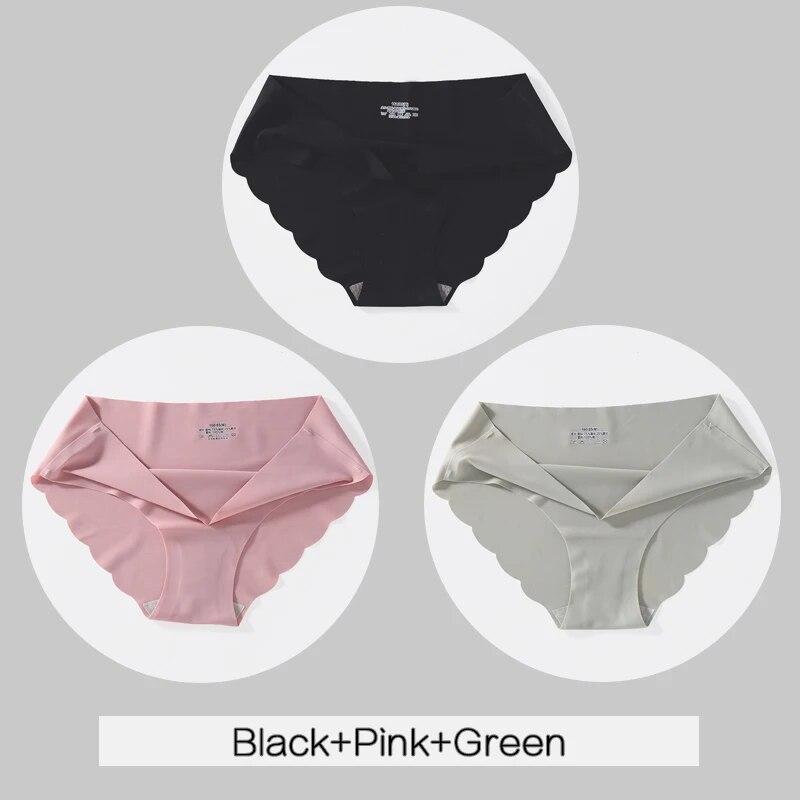 3Pcs/set Women Seamless Panties M-XL Low Waist Briefs Ladies Soft Underwear Sexy Wavy Edge Underpants Female Lingerie