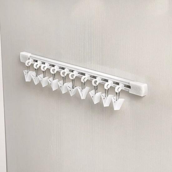 Hair Rope Rack Hanger for Closet 20 Clips Hair Bow Organizer Sliding Hair Accessories Storage Holder for Scarves Hair Bows Headbands