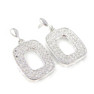[H5486] - Silver 'Goddess' Earrings White