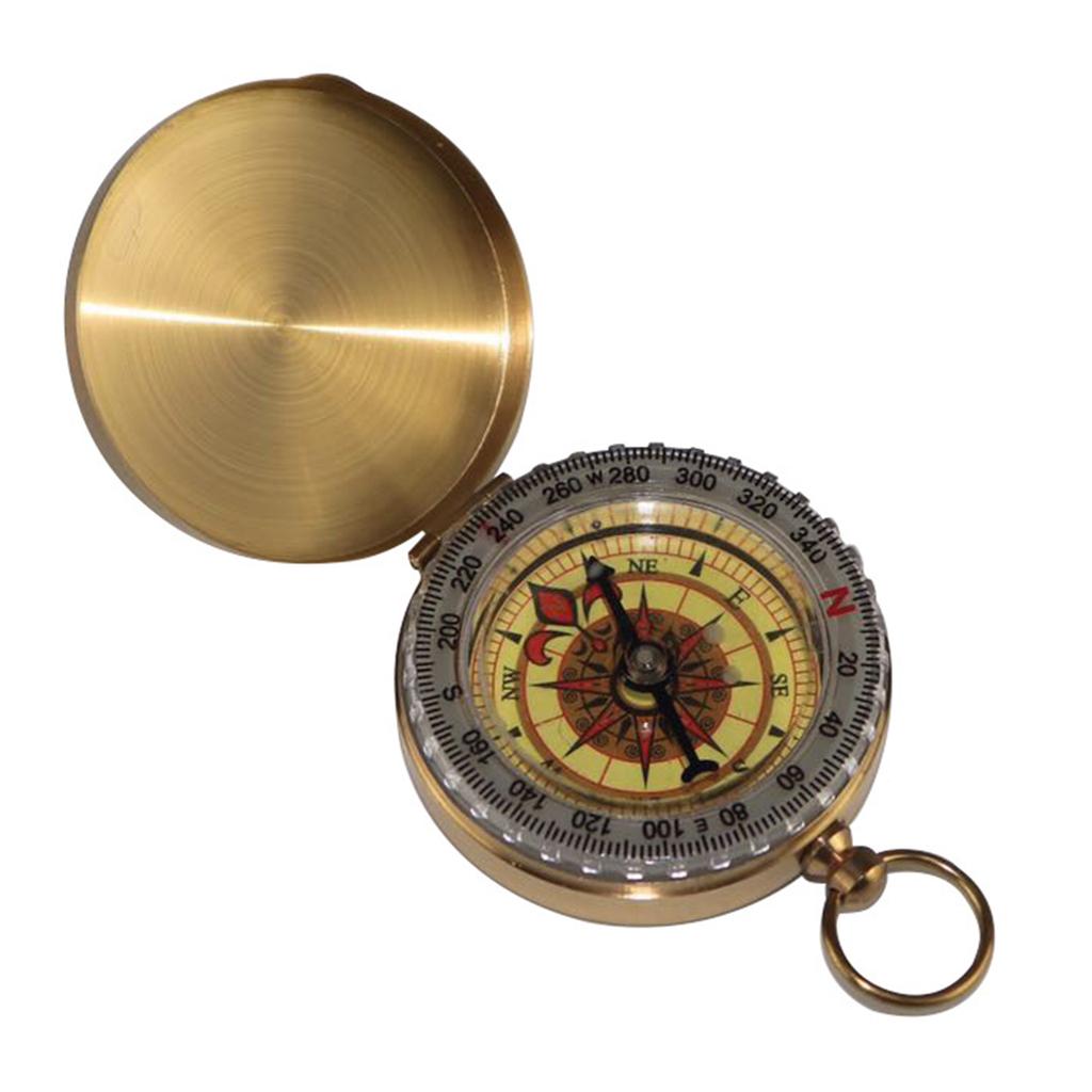 Outdoor Camping Pocket Compasses with Cover Coppers Luminously Compasses Portable Navigation Tool Travel Gift