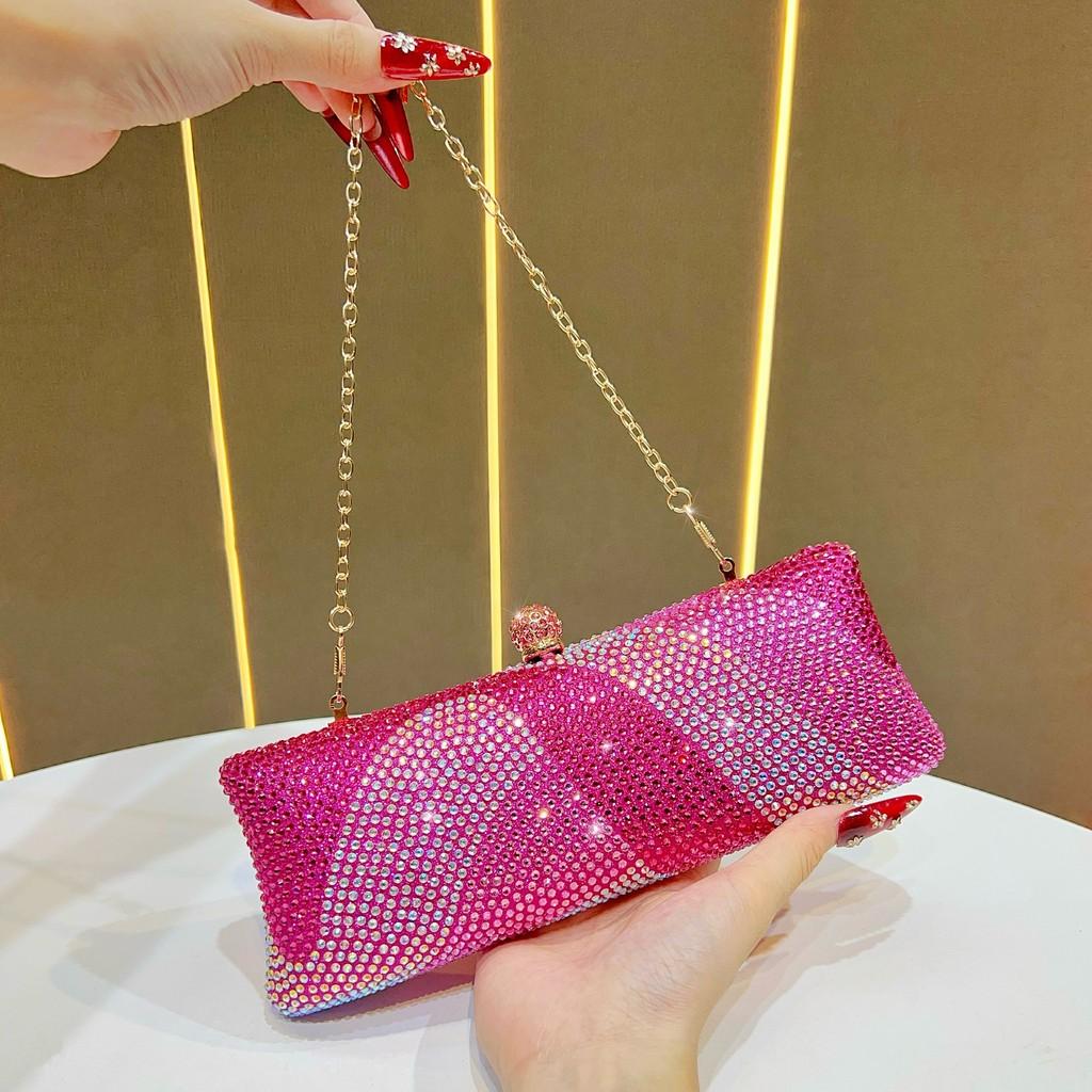 Luxurious Rhinestone Embellished Evening Clutch With Chain Strap For Formal Events