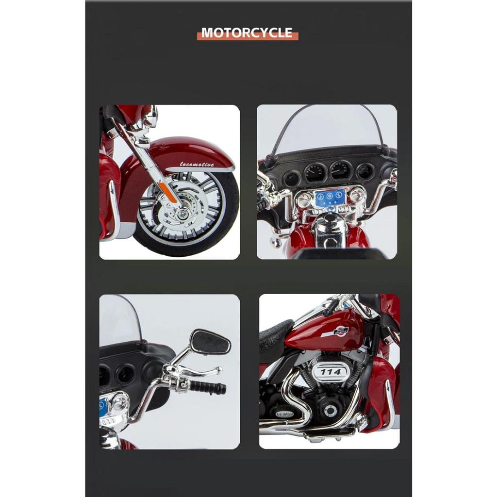 1/9 Harley-Davidson CVO TRI GLIDE Alloy Huge Model Three Wheeled American Style Cruise Motorcycle Diecast Metal Toy Scale Motorbike Kid Toy Gift