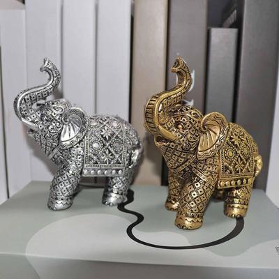 Estatueta de Elefante Artesanato Artístico Resina Ornamento Moderno de Mesa Estátua Decorativa