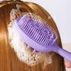 Perie de șampon cu două fețe din silicon, vânzare fierbinte, perie de șampon pentru masaj 2 în 1, mâner lung, pieptene de masaj, artefacte de șampon