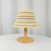 Temperament Sunshade Basin Cap Breathable Colorful Striped Fisherman Hat  Vacation
