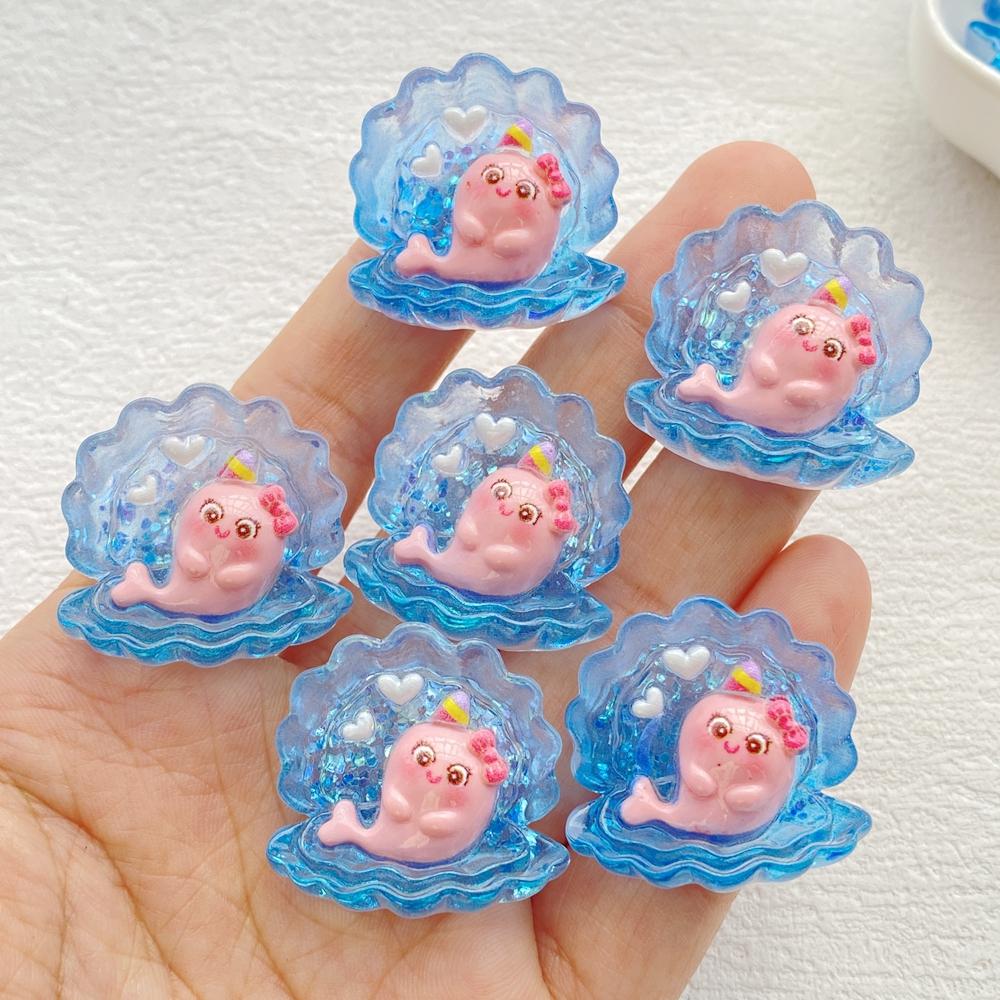 10Pcs New Cute Resin Shell, Octopus, Starfish, Turtle, Whale Flat Back Scrapbooking DIY Jewelry Craft Decoration Accessories