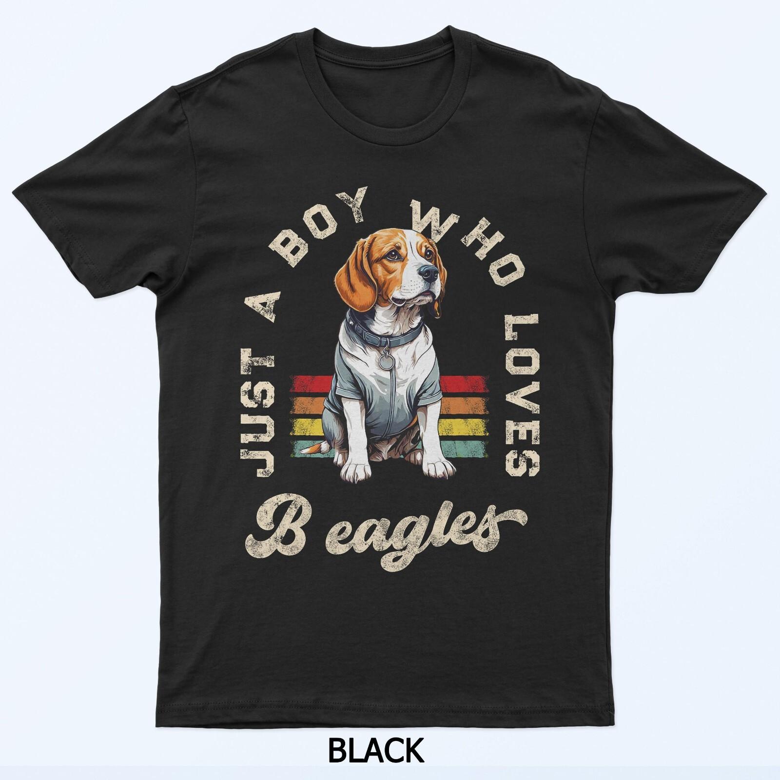 Boy Who Loves Beagles Funny Beagle Dog Breed Lover Owner T-Shirt L