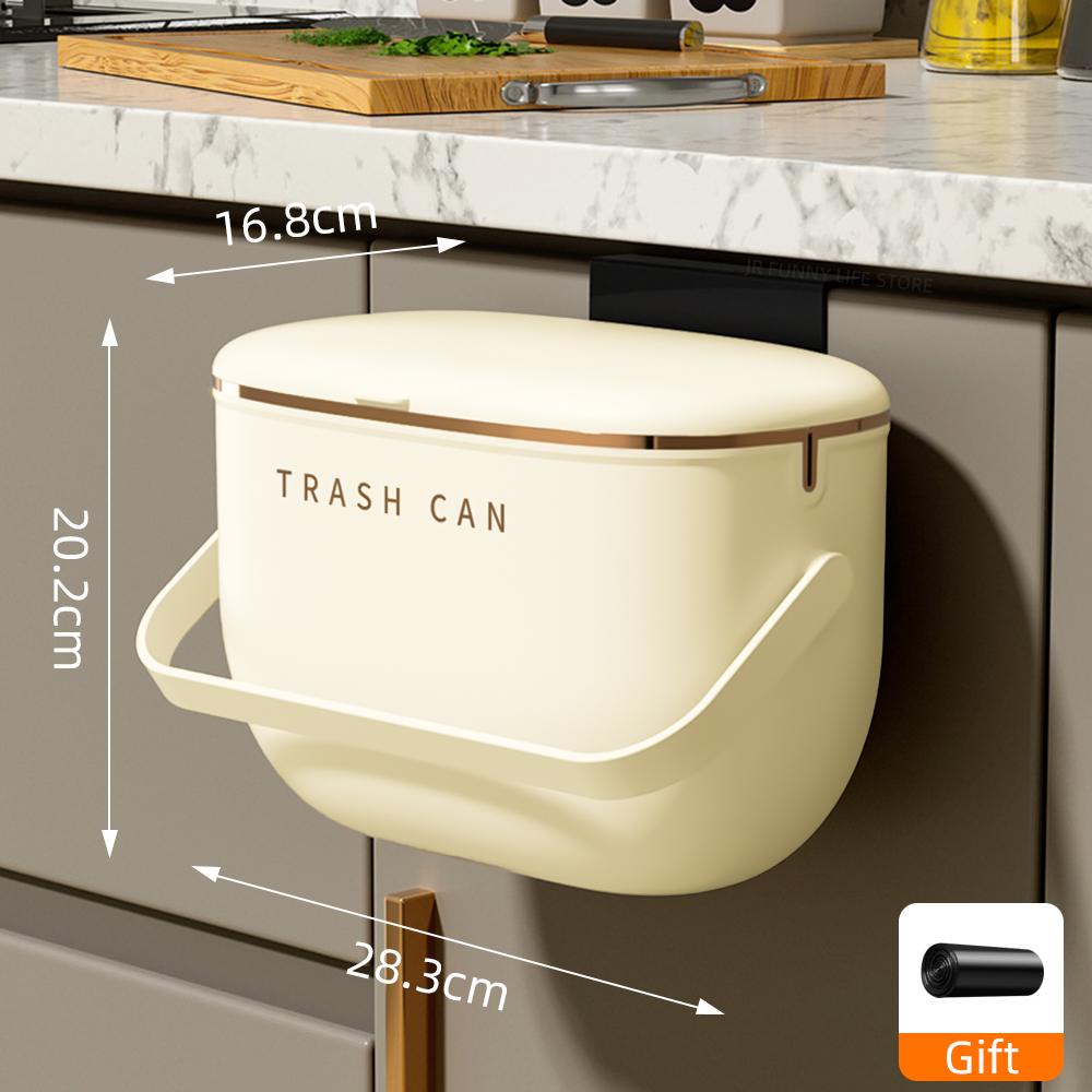 

Настенное мусорное ведро с ручкой на крышке, антизапаховая подвесная корзина для подгузников, аксессуары для ванной комнаты, 8 л, 12 л