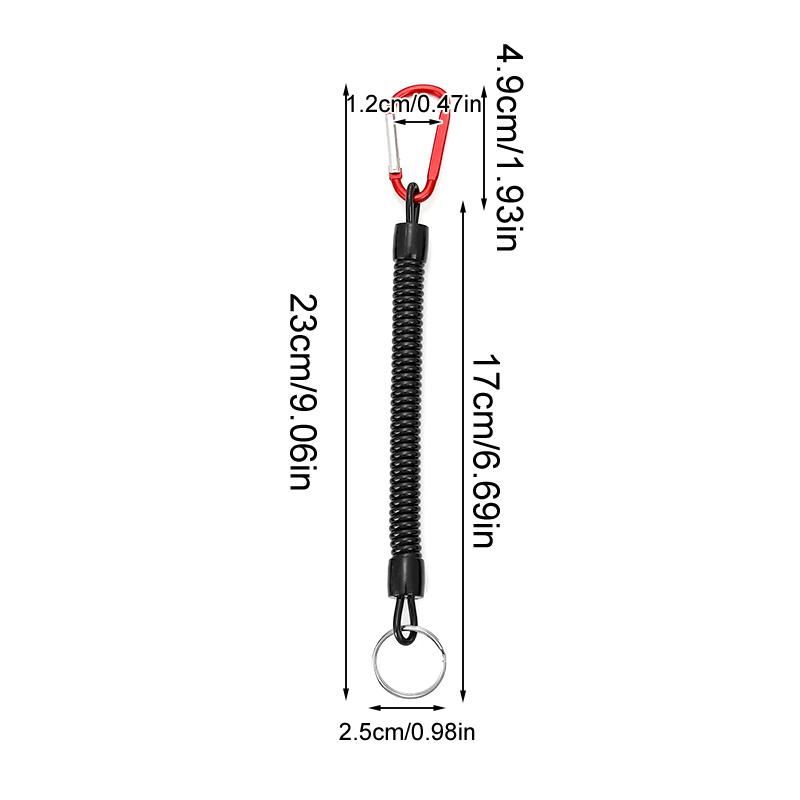 1Pc Key Chain Outdoor Lanyard Elastic Spiral Spring Coil Strap Retractable Rope Camping Anti-lost