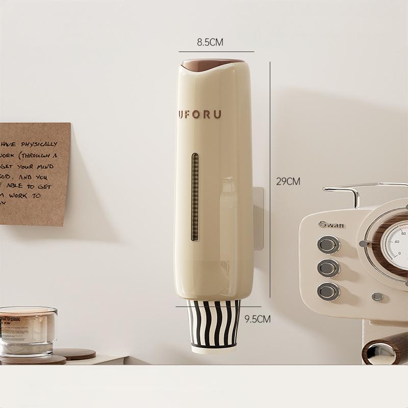 

Бытовой диспенсер для одноразовых стаканчиков, настенный, без сверления, пыленепроницаемый держатель для бумажных стаканчиков, диспенсер для стаканчиков для воды хаки