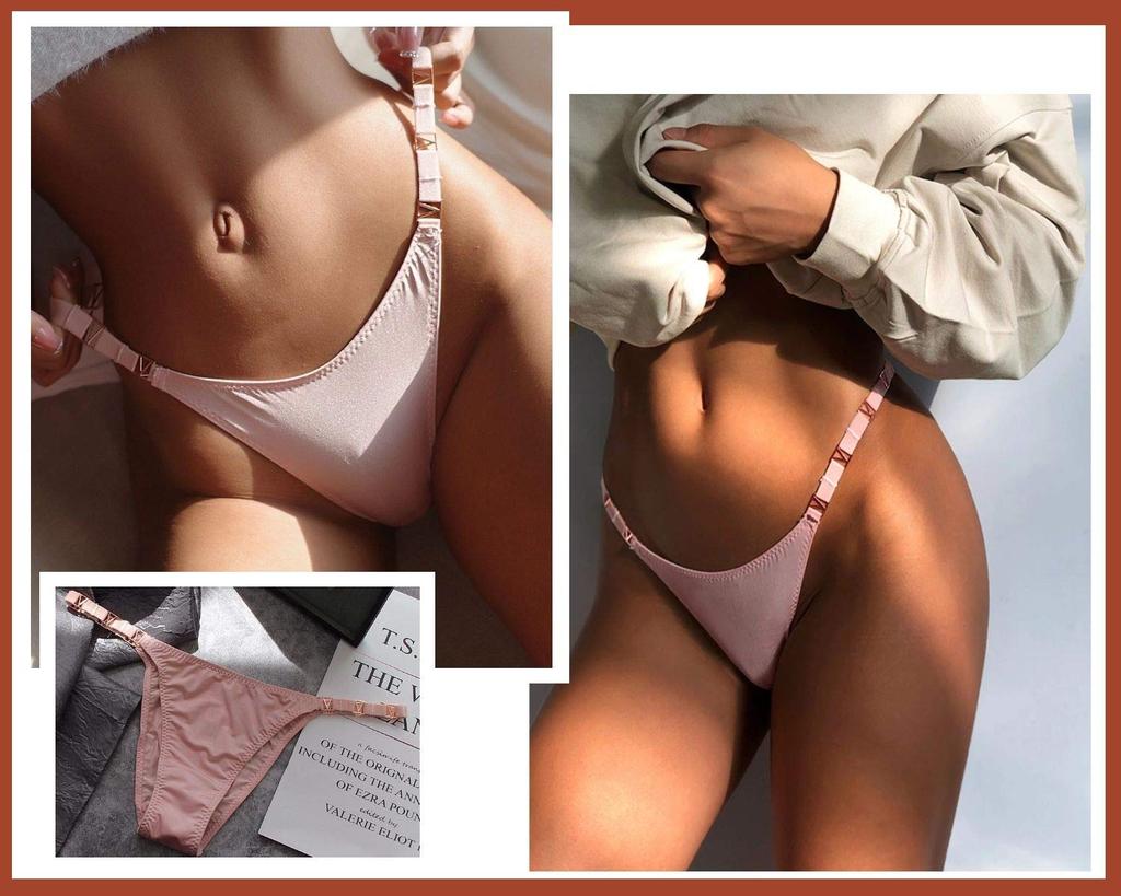 Beirou Brazilian Satin Fabric with Jeweled Bling Luxurious Long Peach Butt Women's T-Back Panties, Bling, Shine, Sparkling, Gorgeous, Sexy, Legs,