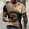 2026 Fashion Casual Digital Printing Short Sleeve T-Shirt Men's European and American Crew Neck Short Sleeve Summer Men's New