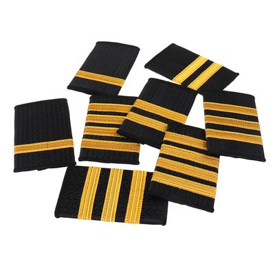 1 Paar Schulterklappen für Berufspiloten, Uniform, Goldstreifen, Schulterabzeichen