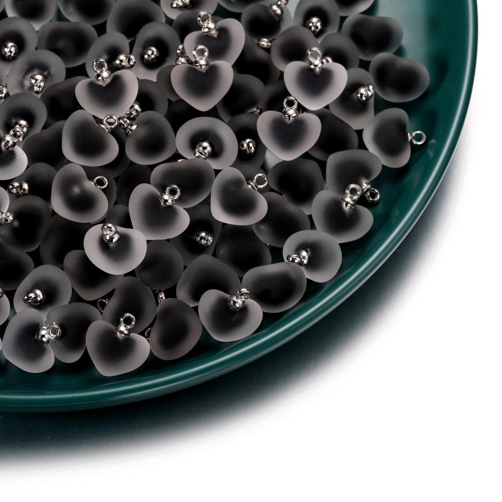 10pcs/lot Resin Frosted Multicolor Heart Charms For Handmade Bracelet Earrings Necklace Pendant DIY Jewelry Making Supplies