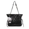 2026 Korean Style Quilted Diamond Chain Bucket Bag – Stylish Casual Underarm Accessory