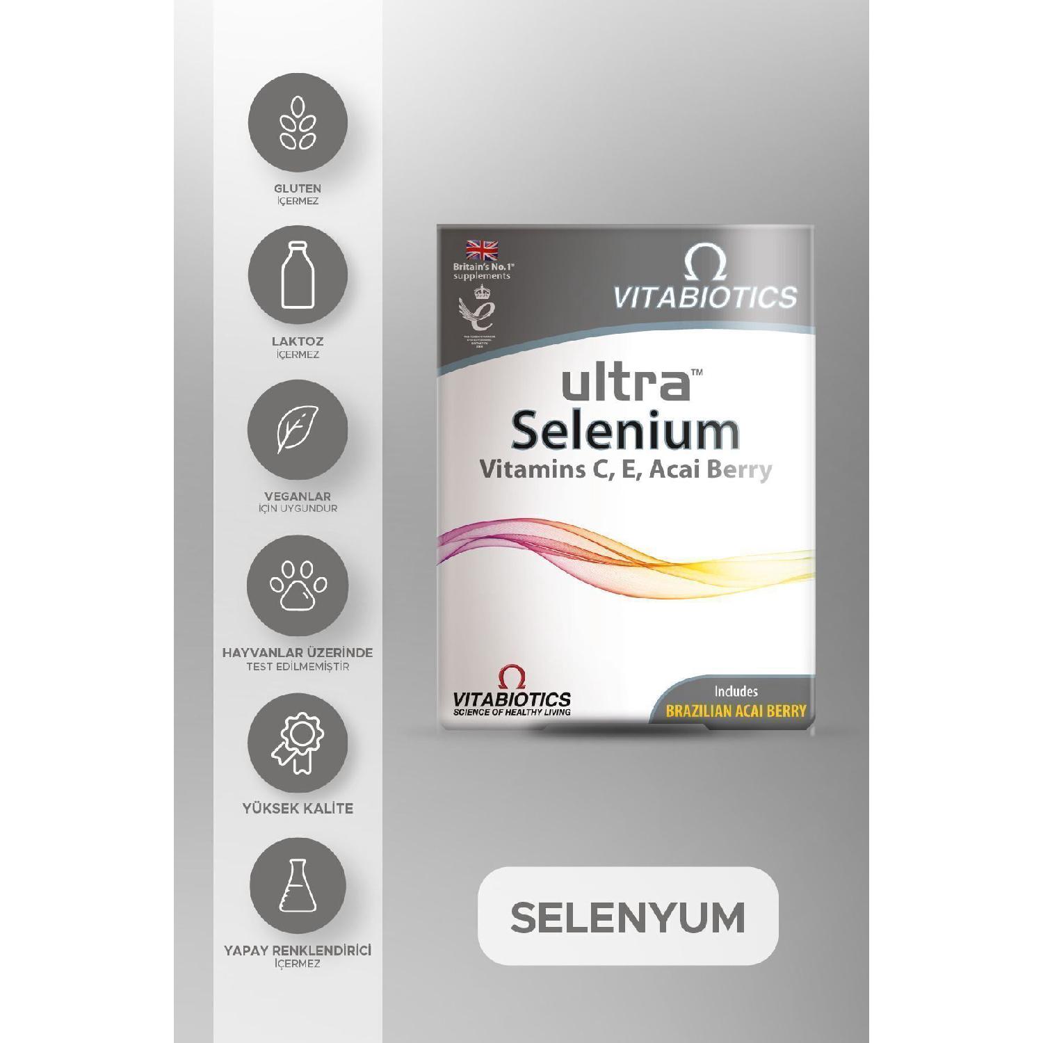 

Ultra Selenium Aai Extract, Vitamin C And E, Selenium Containing Reinforcing Food 30 Tablets
