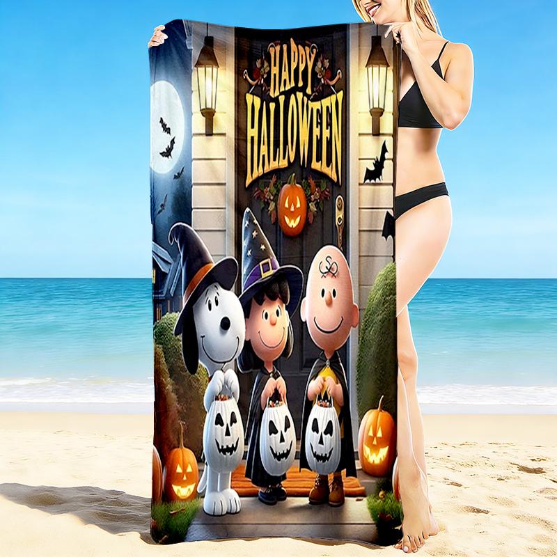 1Pc Snoopy'S Halloween Adventure Beach Towel Quick Dry Multiuse For Beach Pool Gym Yoga Home Travel Christmas Halloween Xmas Gift S1465