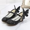 Sandali per scarpe da principessa singole con farfalla in cristallo bling per neonate per neonati
