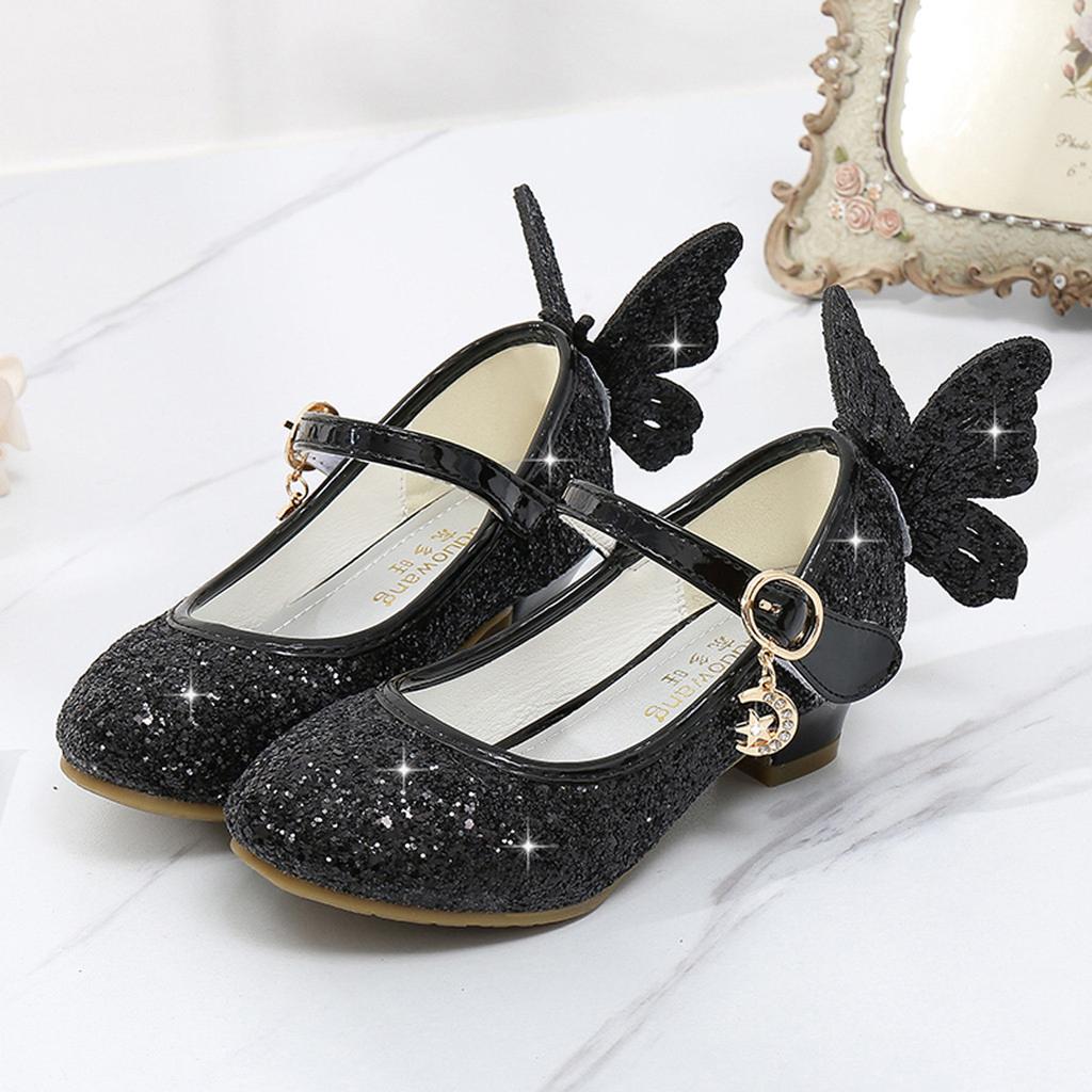 Sandali per scarpe da principessa singole con farfalla in cristallo bling per neonate per neonati