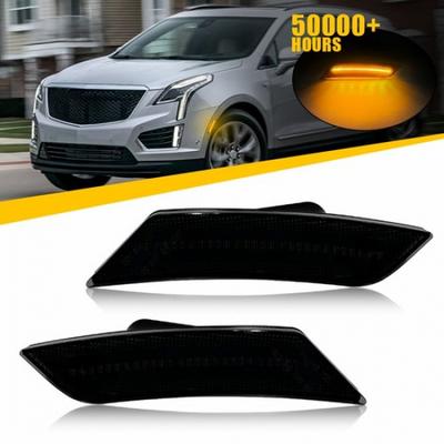 Amber Smoked Front LED Side Marker Light Lamp Bumper For 2017-2024 XT5 Cadillac