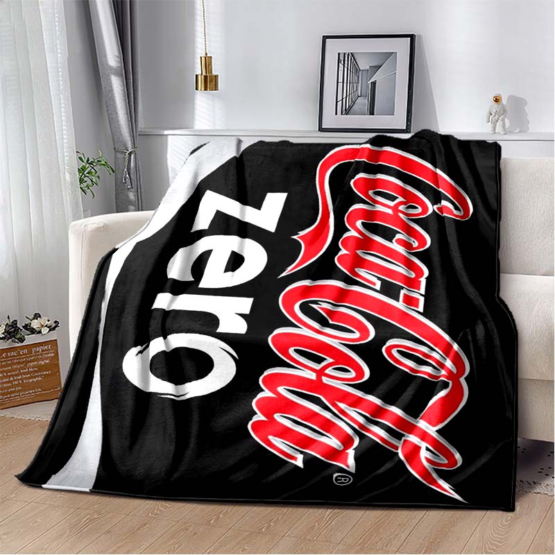 Coca-Cola Logo Flannel Blanket, Soft Throw Blanket for Bedroom