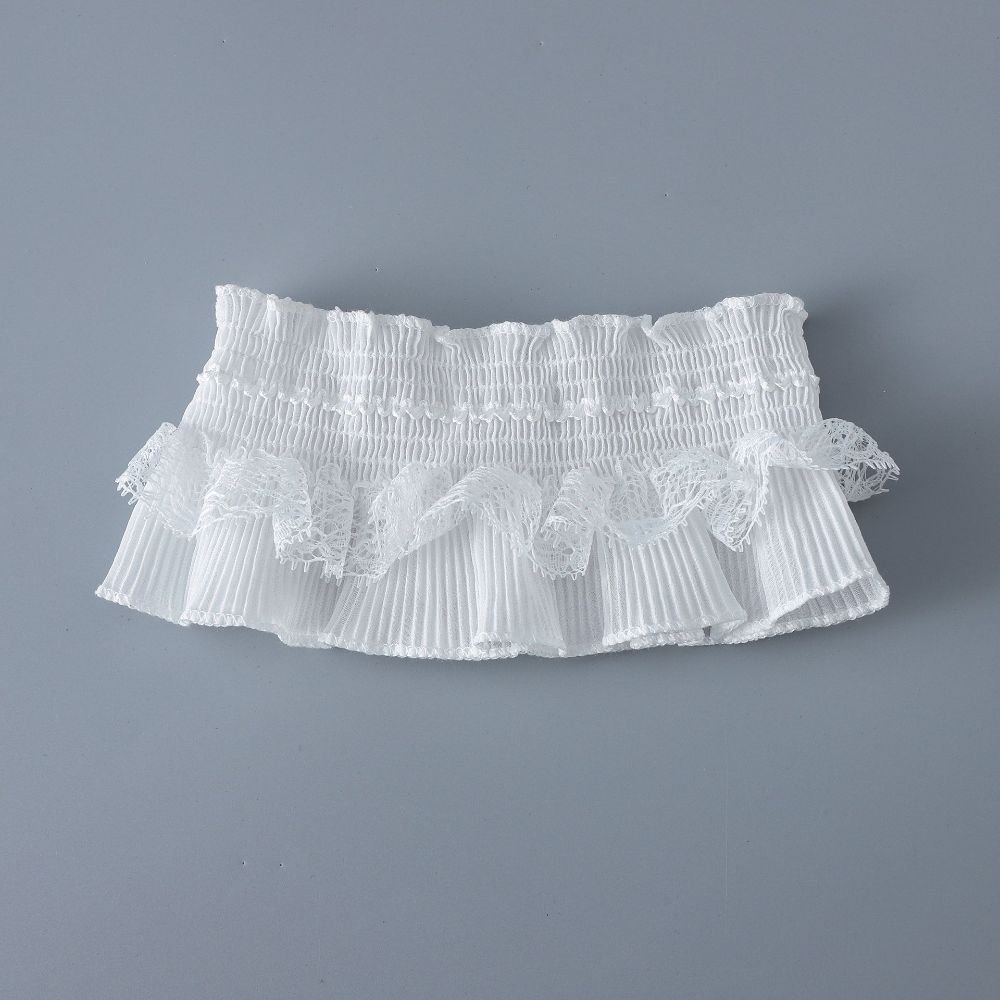 Ruffle Trim Lace Collar White Black Wrist Cuffs Clothing Accessory Fake Cuffs Daily Outfit