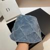 French Paris Designer Gypsy Denim Bucket Hat Japanese Broken Face Small Sunshade Bucket Hat