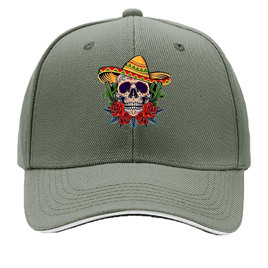 Mexican Sugar Skull Wall Art With Roses Cactus Sombrero Hip Hop hat Fashion Outdoor Sports Sandwich Baseball Cap
