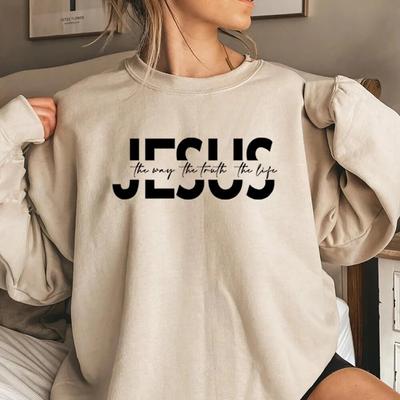 Jesus Sweatshirt Christian Hoodie Religious Bible Verse Sweater Motivational Christian Faith Outfit Trendy Crewneck Sweatshirts Unisex Hoodie
