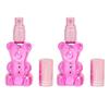 2pcs Bear Shape Perfume Bottle 12ml Portable Glass Refillable Empty Perfume Bottle for Makeup Remover Pink