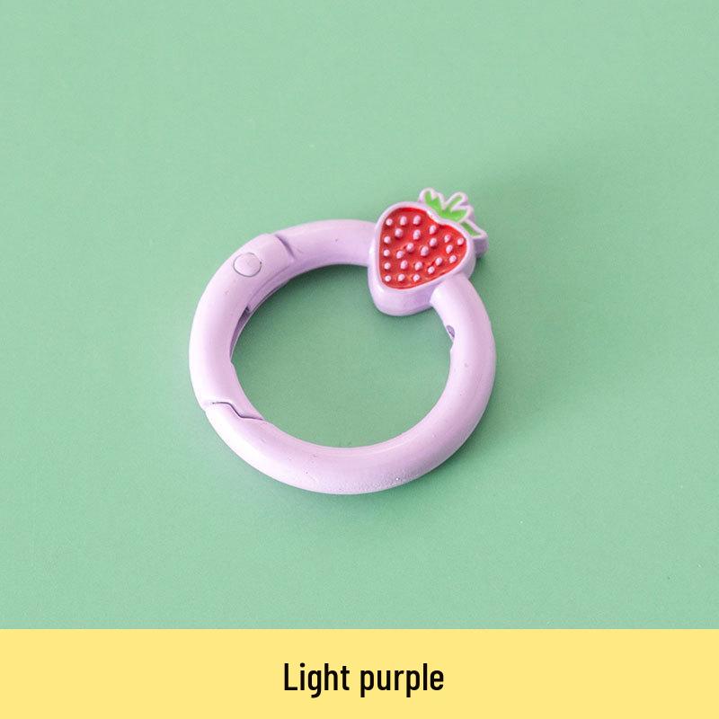 Baked Paint Strawberry Spring Ring Keychain Jewelry Hardware Accessory