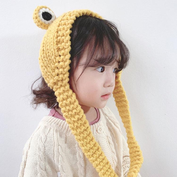 Cute for Frog Hat Big Ears Headgear Cartoon Knitted Hat Winter Warm Headdress