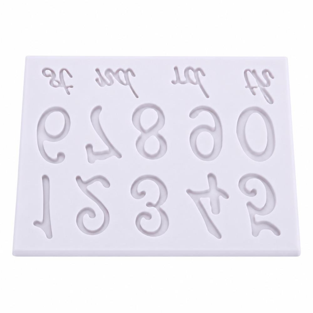 Grey Number Letter Mold Silicone Clay Epoxy Resin Mold Cake Decorating Mold Resin DIY