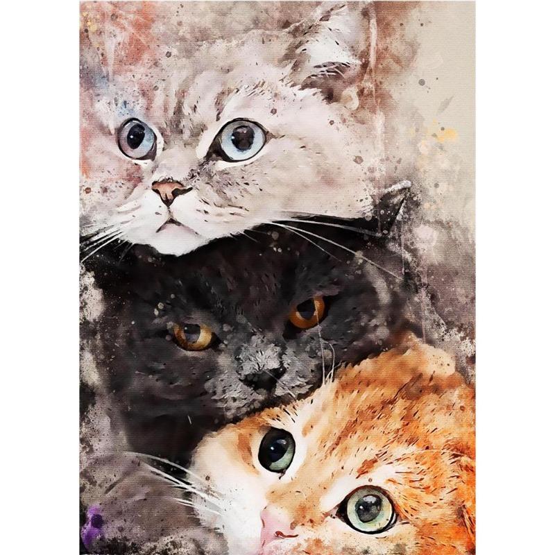 

Абстрактный милый постер с кошками, фотографиями домашних животных и печатью на холсте картины с изображением животных на стене, скандинавские картины для украшения гостиной дома 20*40cm No Frame