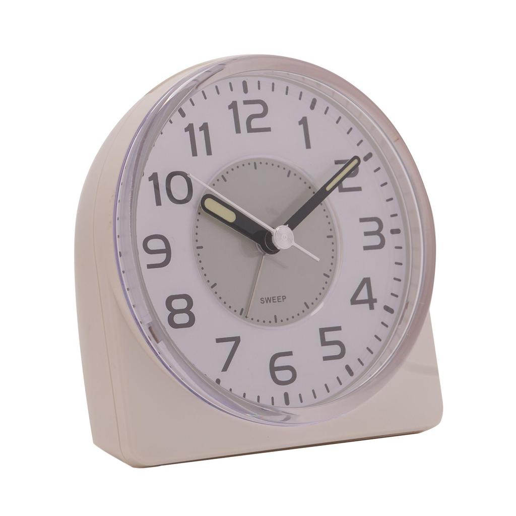 Hometime Silent Sweep Round Face Blinking Light Alarm Clock - White