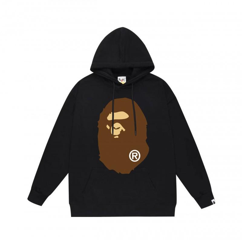 Mens Womens Streetwear Hoodie With Japanese Style Bape Print Loose Fit Cotton Pullover Winter